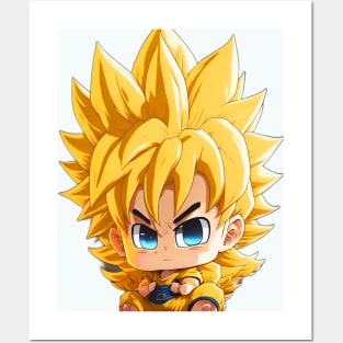 goku style martial artist miniature Posters and Art